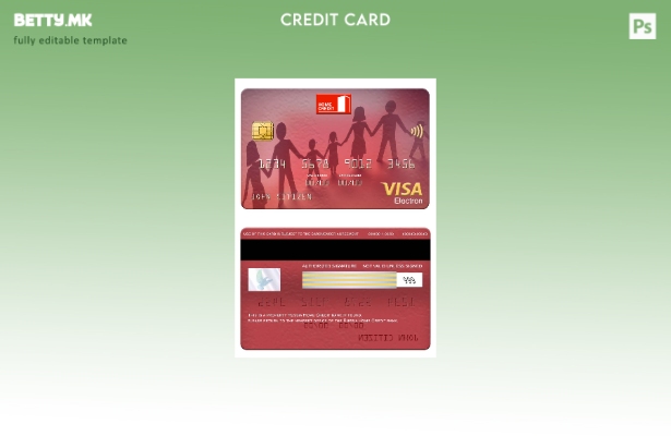 модерен стил Руски шаблон за електронска картичка за виза за домашна кредитна ба